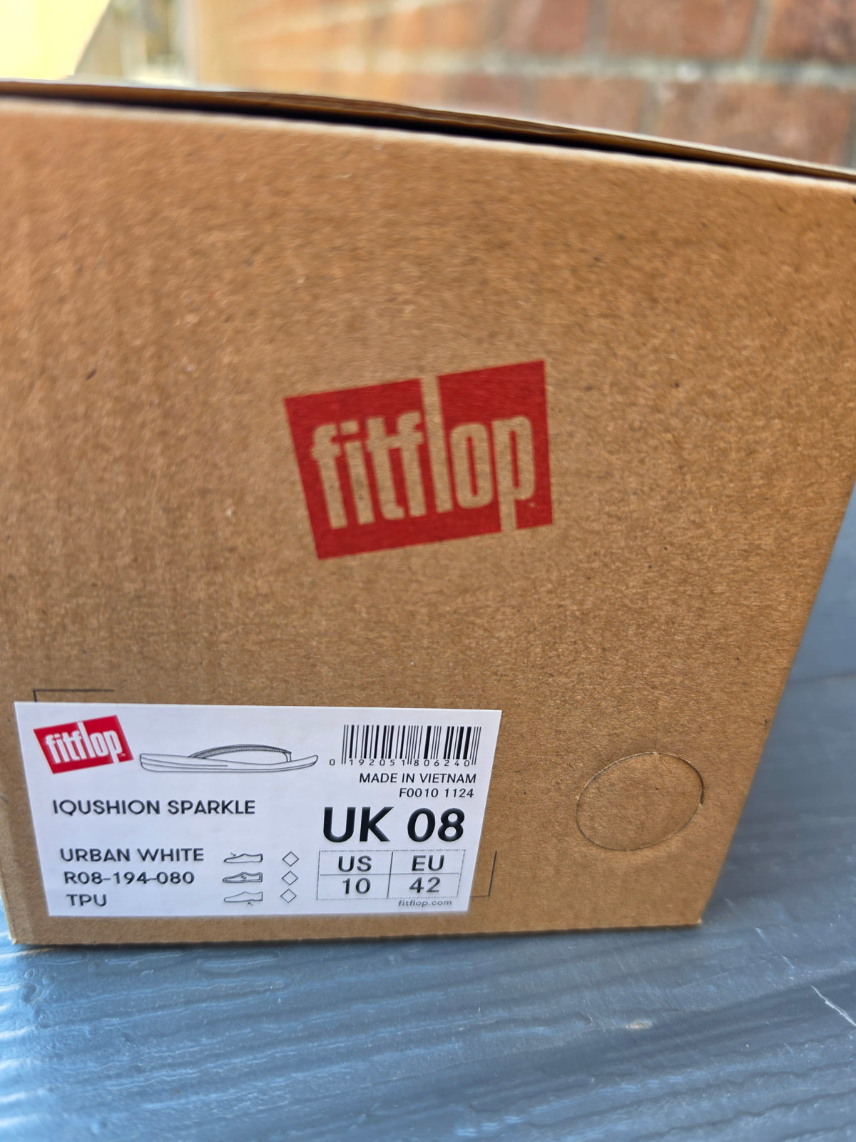 Ladies Fitflop Iqushion Ergonomic Flip-Flops Size UK 8 - Urban White