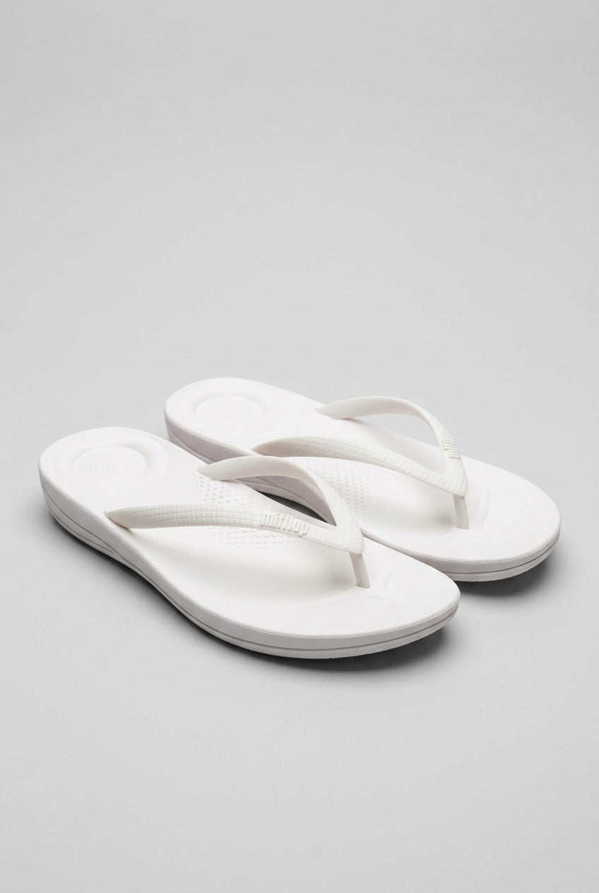 Ladies Fitflop Iqushion Ergonomic Flip-Flops Size UK 8 - Urban White