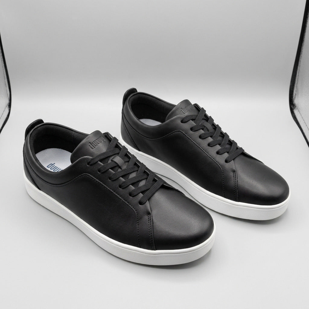 New Style FitFlop Rally Leather Women's Trainers - Black & White - UK Size 6