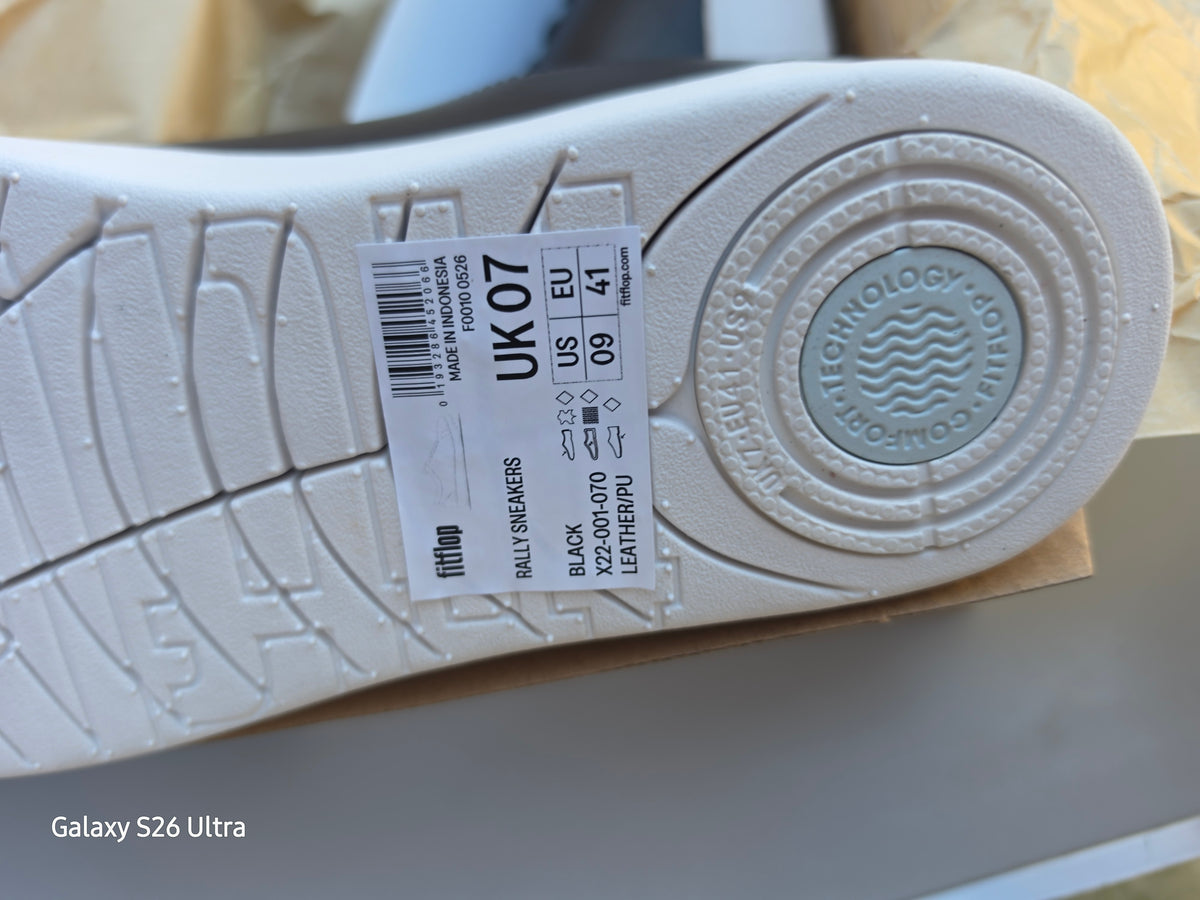 New Style FitFlop Ladies Rally White Leather Trainers - UK Size 7