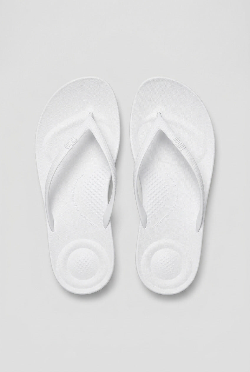 Ladies Fitflop Iqushion Ergonomic Flip-Flops Size UK 8 - Urban White