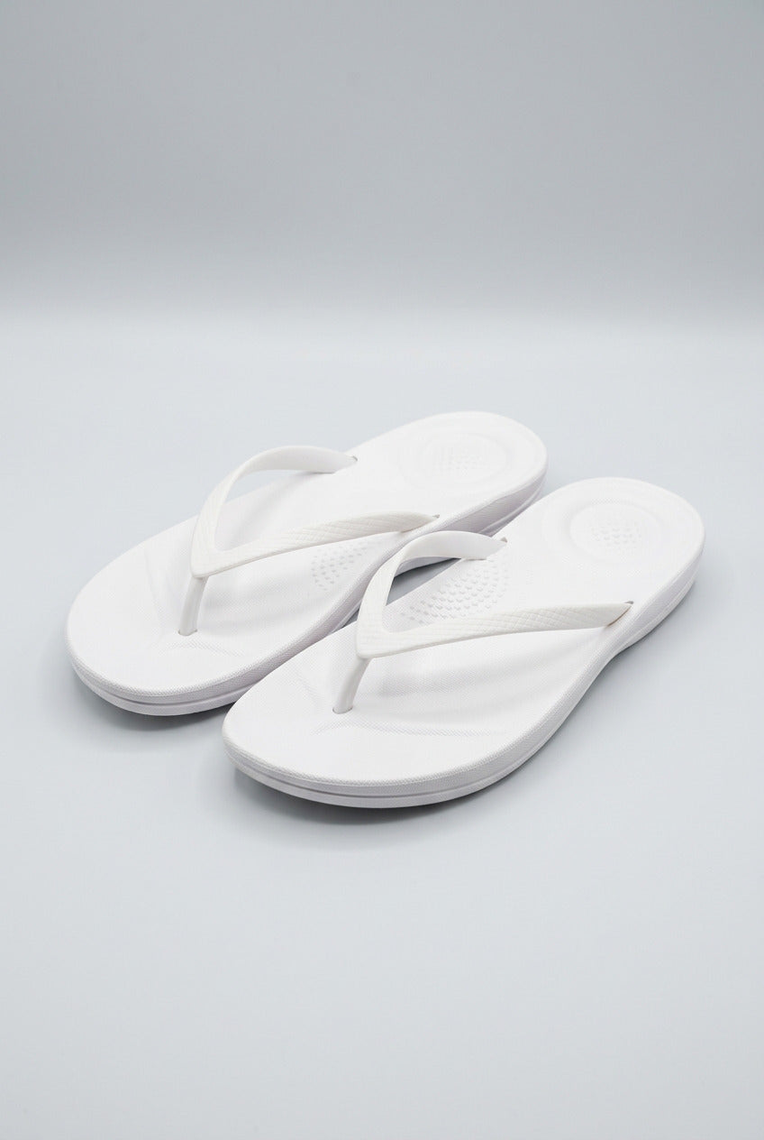 Ladies Fitflop Iqushion Ergonomic Flip-Flops Size UK 8 - Urban White