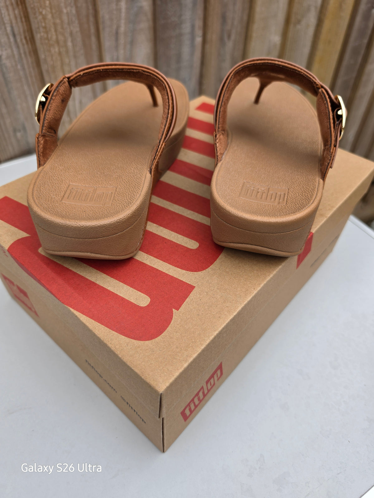 FitFlop Lulu Adjustable Leather Toe Post Sandals Size Adult 7 Tan