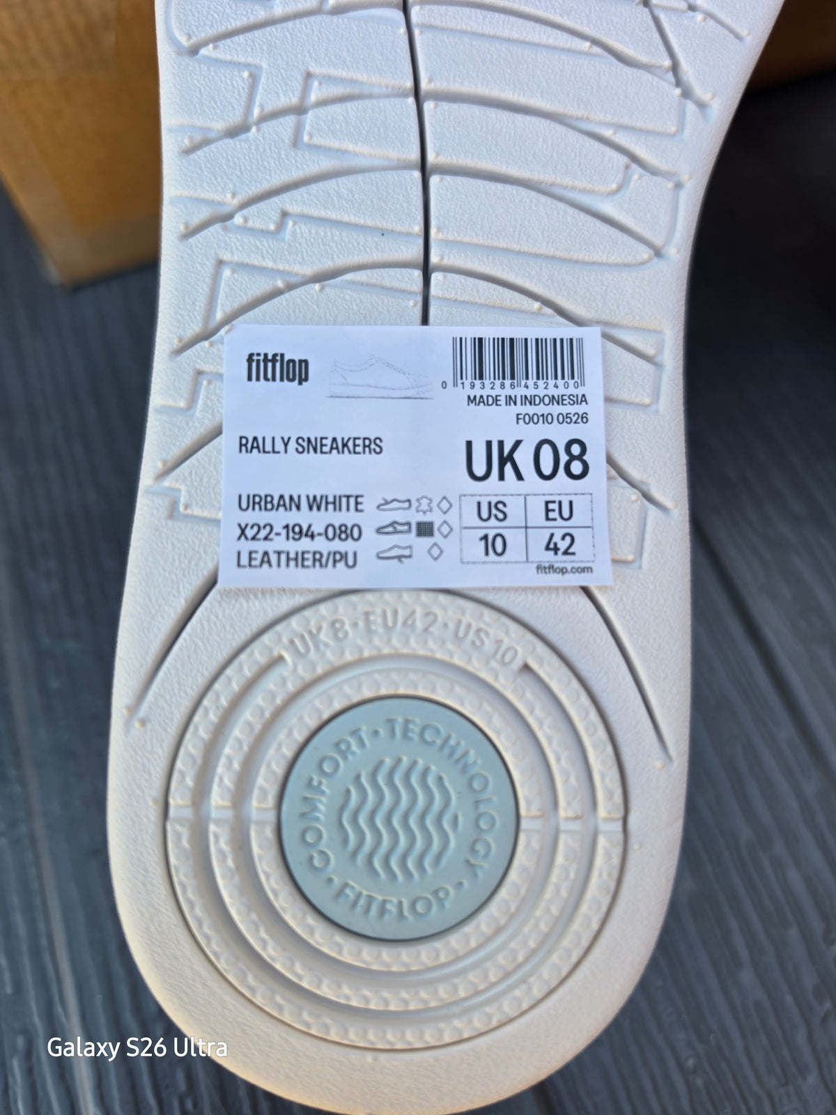New Style FitFlop Ladies Rally White Leather Trainers - UK Size 8