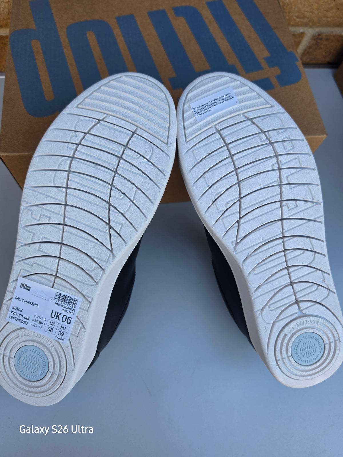 New Style FitFlop Rally Leather Women's Trainers - Black & White - UK Size 6