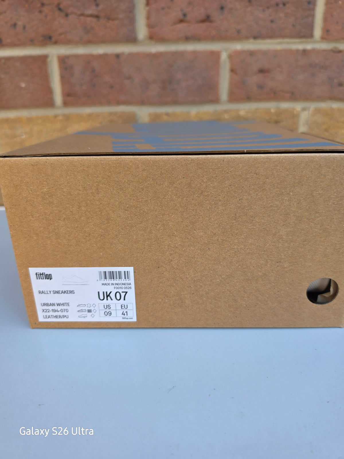 New Style FitFlop Ladies Rally White Leather Trainers - UK Size 7